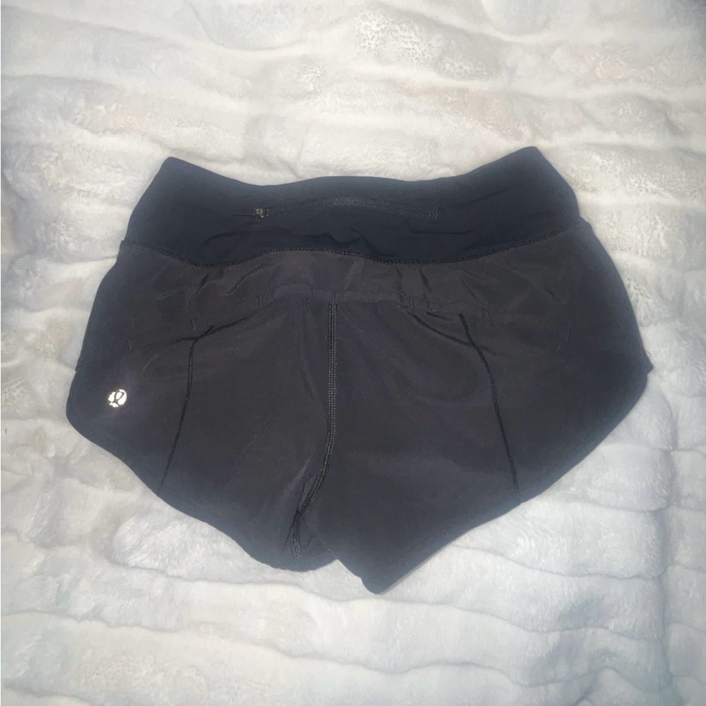 Lululemon Athletica Black Athletic Shorts with Curved Hem